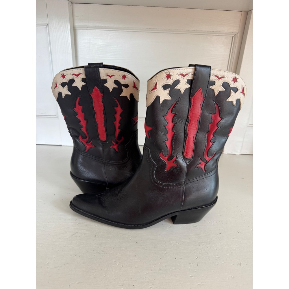 Matisse black red & white western boots size 6.5